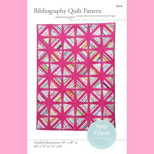 Cover of the Bibliography Quilt Pattern using selvages.